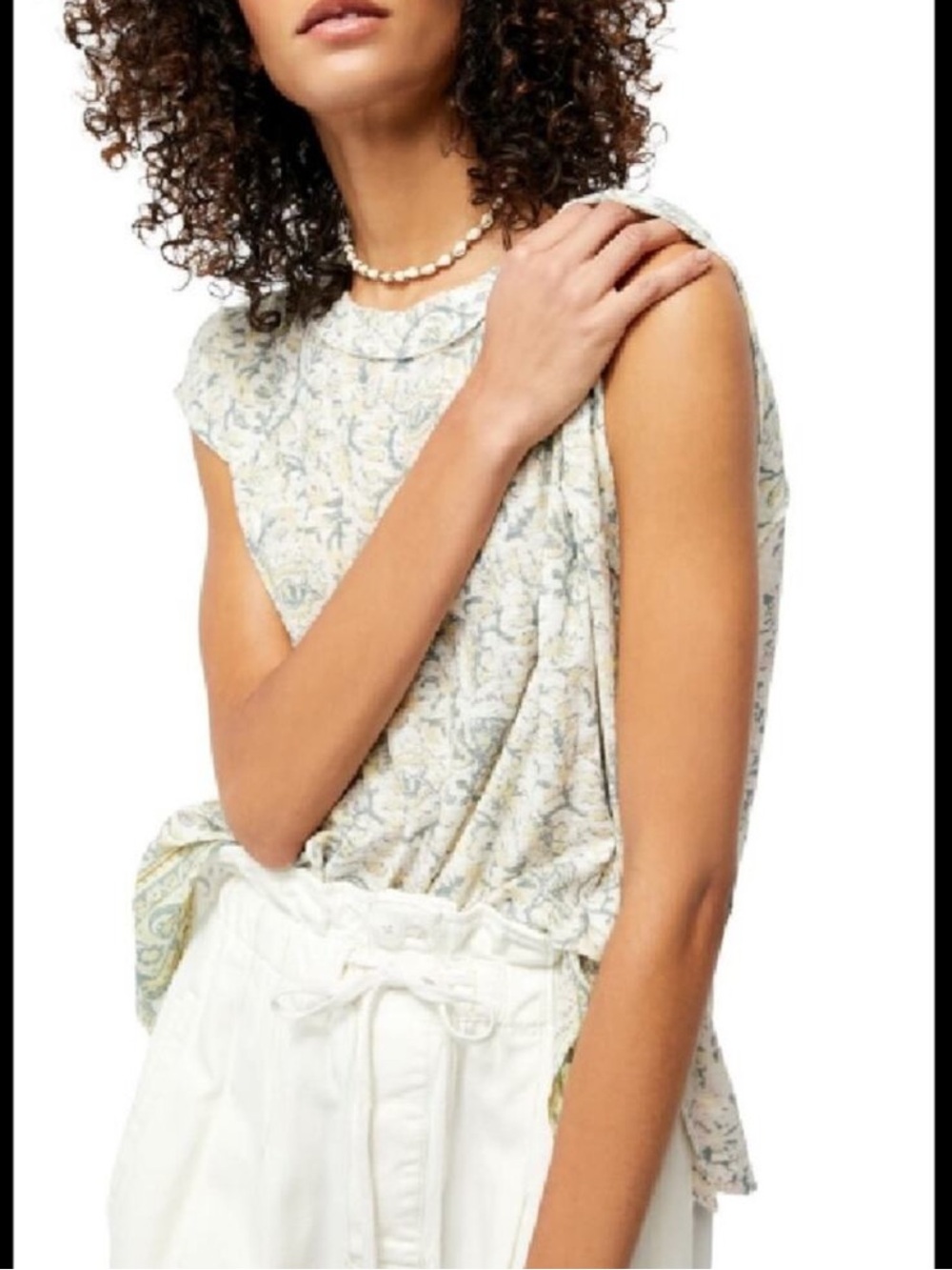 Free People High Tide Print High Low T-Shirt Top Size XS NEW - Picture 9 of 9